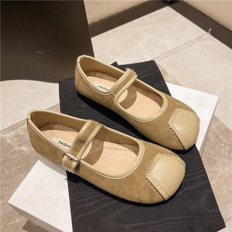 

Fashion Spring New Flat Shoes Women Fashion Round Head Shallow Mouth Splicing Leopard Print Suede Soft Sole Non-slip Single Shoes 40 хаки