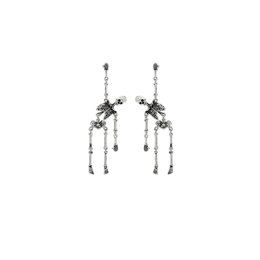 Dark Gothic Skeleton Dangle Earrings - Halloween Horror Funny Style for Women