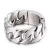 Pulseira de Corrente Curb Cubana Cor Ouro Prata Pesada 26MM Homens Mulheres Hiphop Arco-íris Aço Inoxidável Biker Moto Pulseira Joia