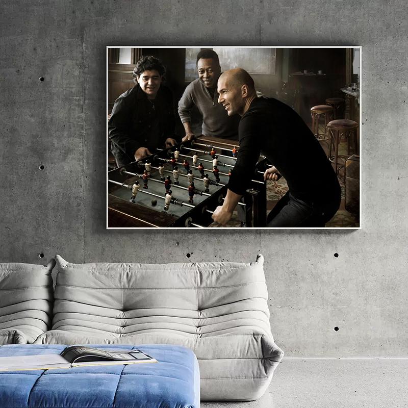 

Football Legend Superstar Maradona Pele Zidane Poster Canvas Painting Play Soccer Wall Picture For Living Room Home Decoration