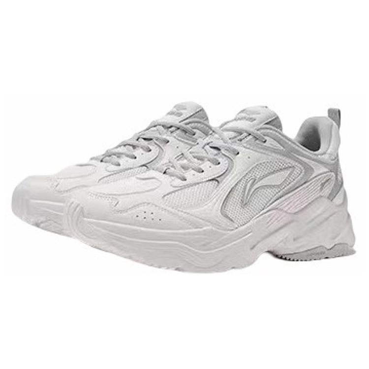 New LiNing Cushioning Anti Slip And Wear Resistant Support Low Top Casual Running Shoes Men's White Gray ARLS013-5