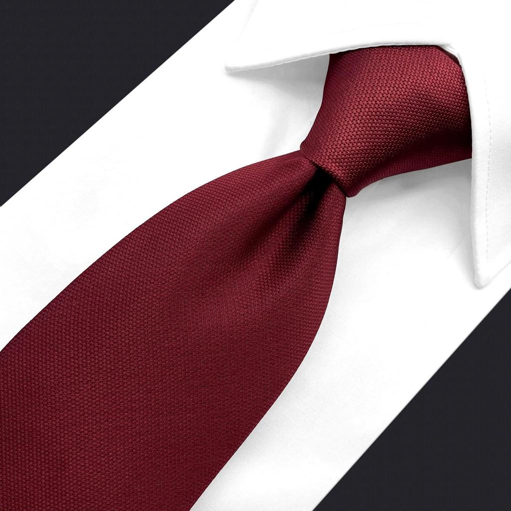 SHLAX&WING Plain Red Silk Tie for Men, Long and Narrow, 6cm