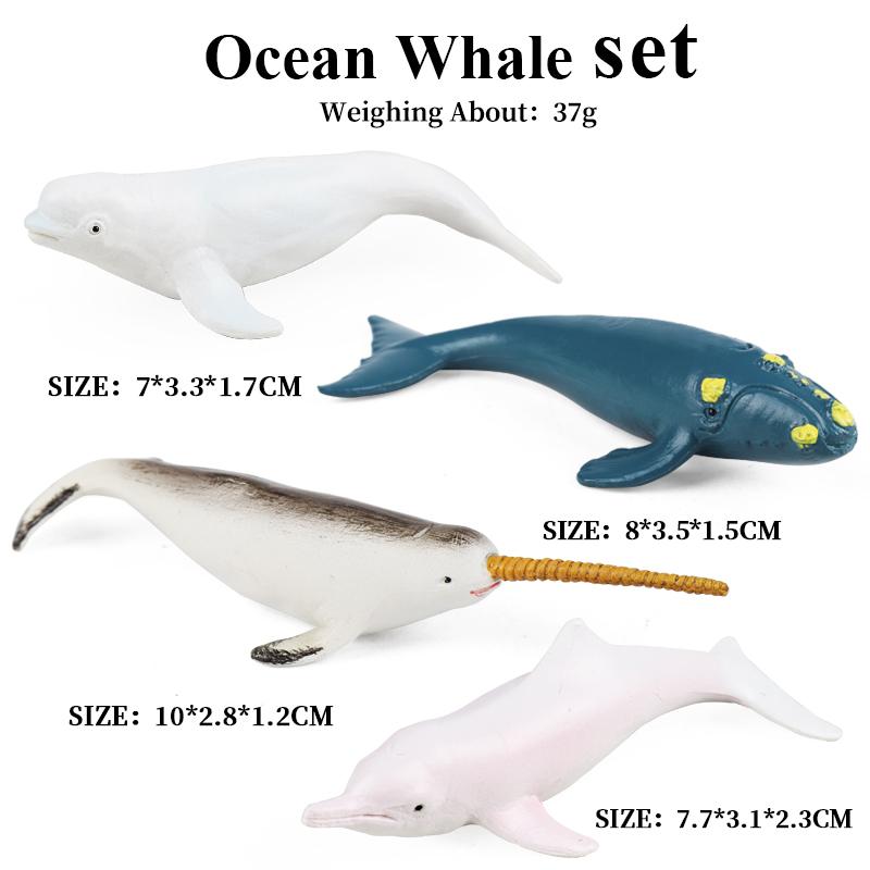 Oenux Mini Ocean Marine Shark Model Classic Sea Life Animal Whale Turtle Action Figures PVC Lovely Educational Toy For Kids Gift