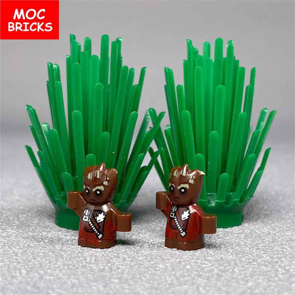 MOC Bricks Hero Little Tree Man 16mm Figure Guard Accessories Assembled Building Blocks Kid Dolls Toys