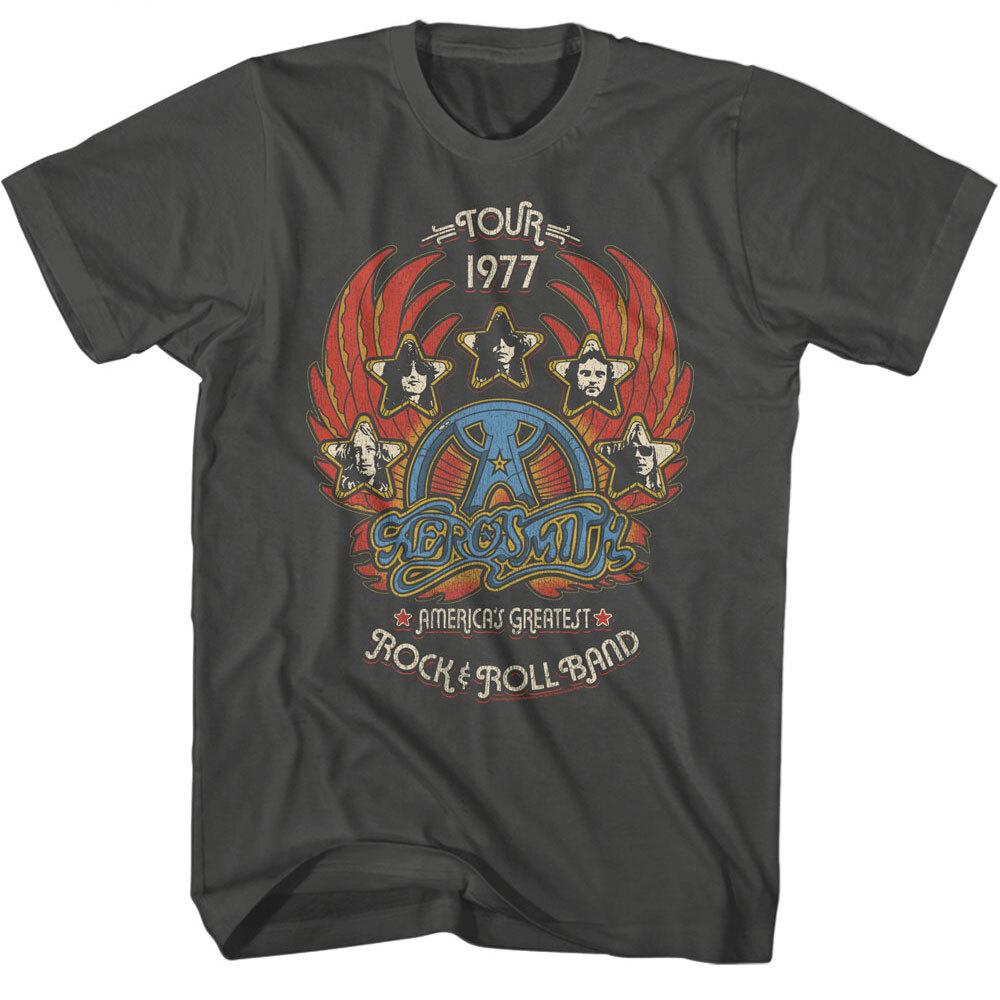 Aerosmith Tour 1977 America Greatest Rock Roll Band Men T Shirt Music XXXL