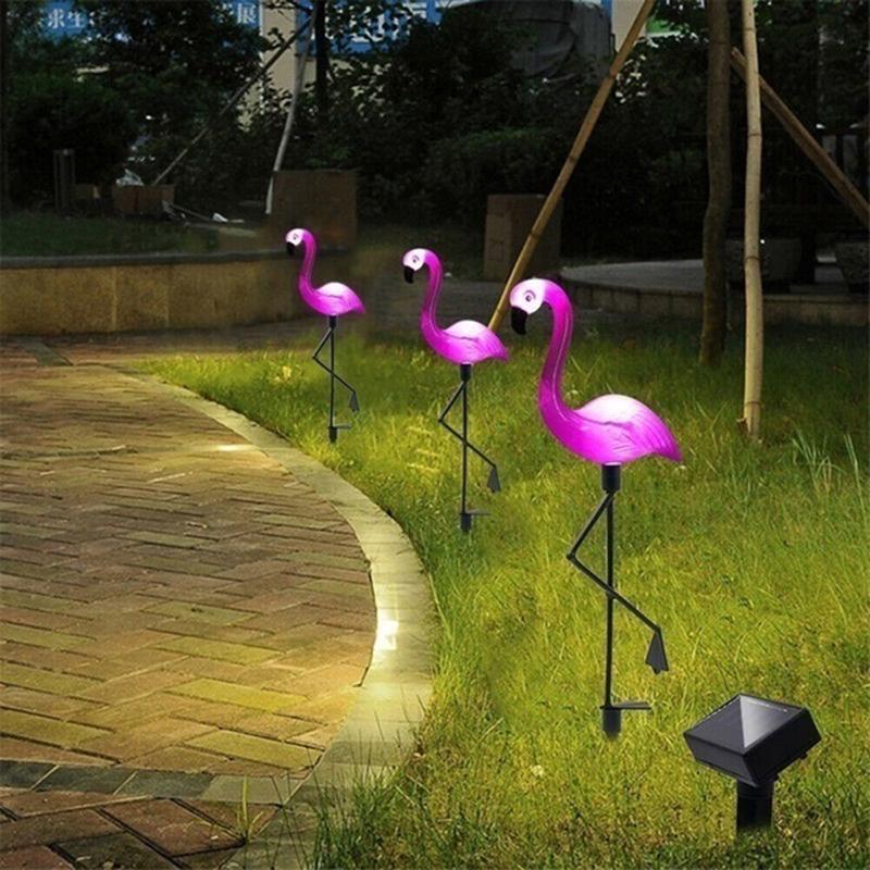 3Lamps/Drag Led Solar Power Flamingo Lawn Garden Stake Landscape Outdoor