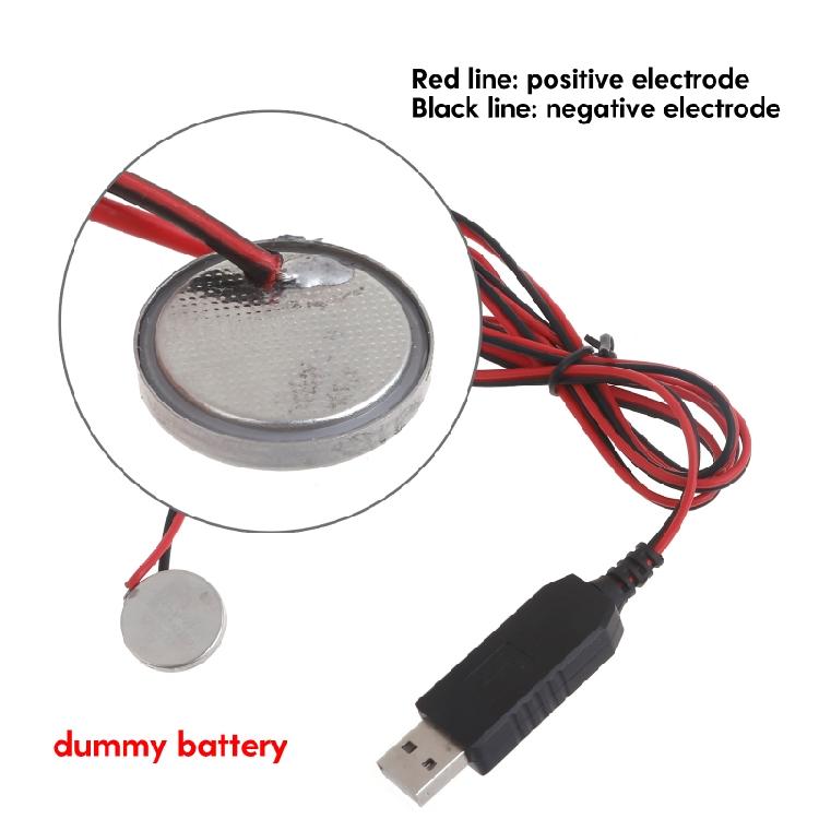 1m USB To 3V CR2032 Charge Cable Power Cord with Switches for Coin Cell Devices