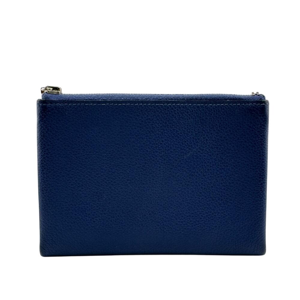 HERMES leather Atto PM Coin case Navy leather Women Used