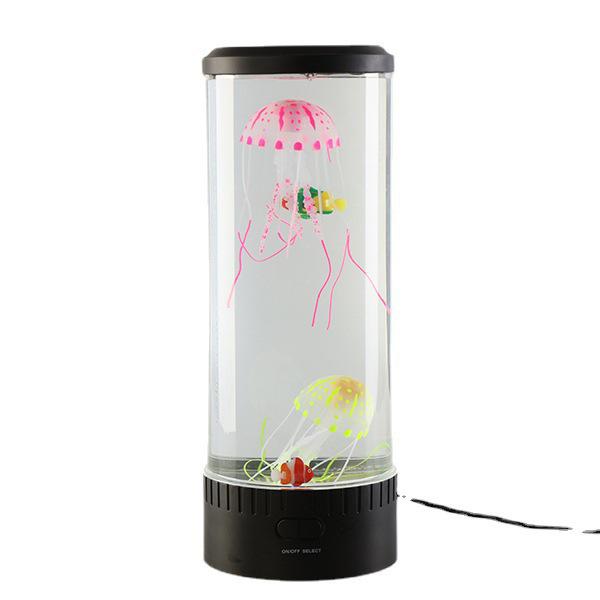 Creative LED Jellyfish Light - Cylindrical USB Plug-in with Color-Changing Atmosphere for Nighttime Illumination