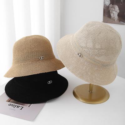 Bucket Hat Sun Protection For Women Korean Minimalist Knit Fisherman Cap Breathable Travel Hat Beach/urban/vacation Sunscreen