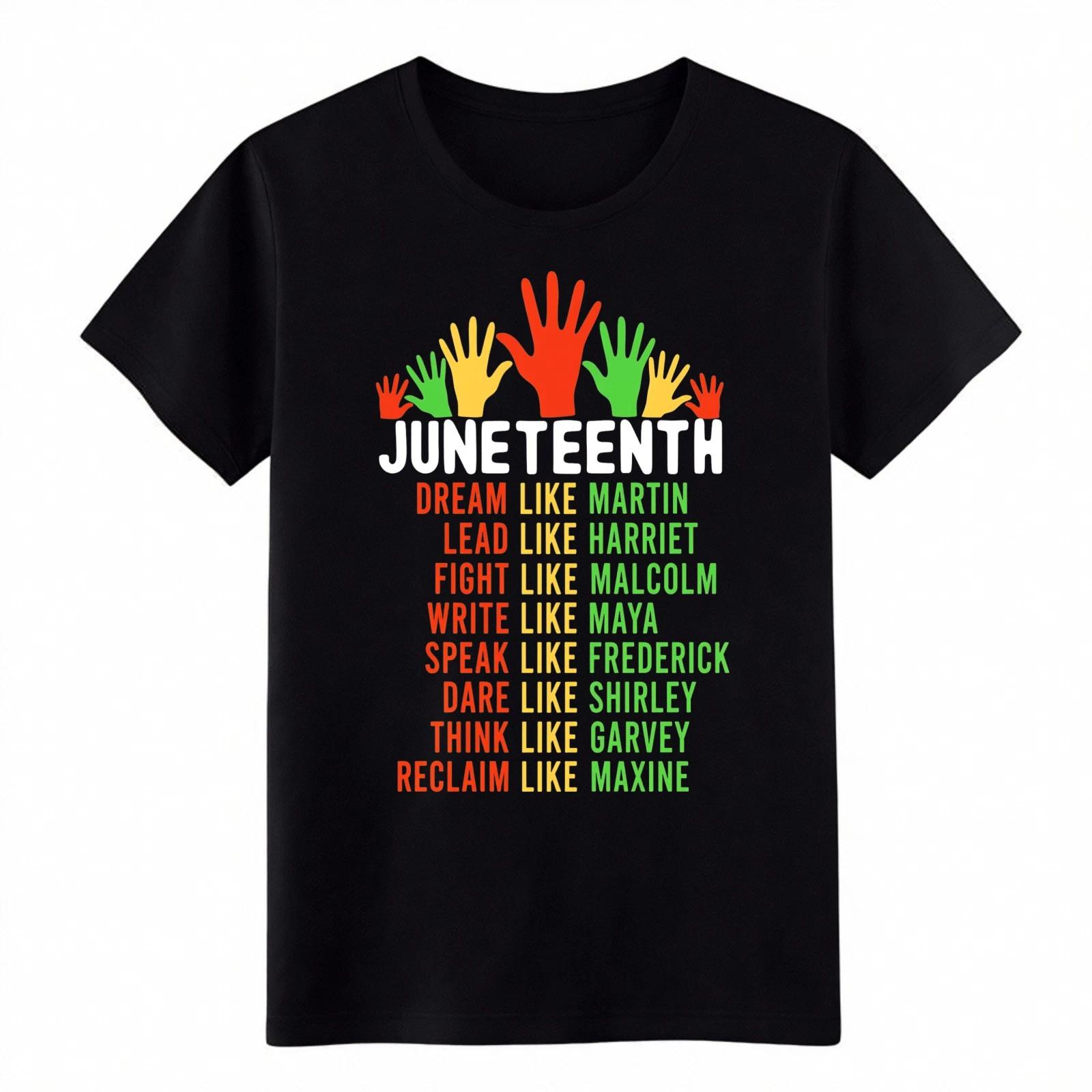

Unisex Print T-Shirt Juneteenth Streetwear Black Leaders Inspirational Tee M