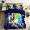 Cute Cartoon Astronaut Duvet Cover Set 2pcs,Queen Size Space Planet Printed Bedding Comforter Covers Set with Pillowcase 75*50cm