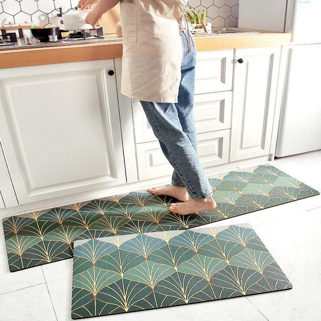 Washable Long Strip Kitchen Carpet Anti Skid And Oil Proof Dining Room Pvc Floor Rugs Home Bathroom Entrance Door Mats