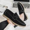 Summer new British loafers men's retro lazy one-pedal casual leather shoes men's foot shoes Doudou shoes trendy men's shoes