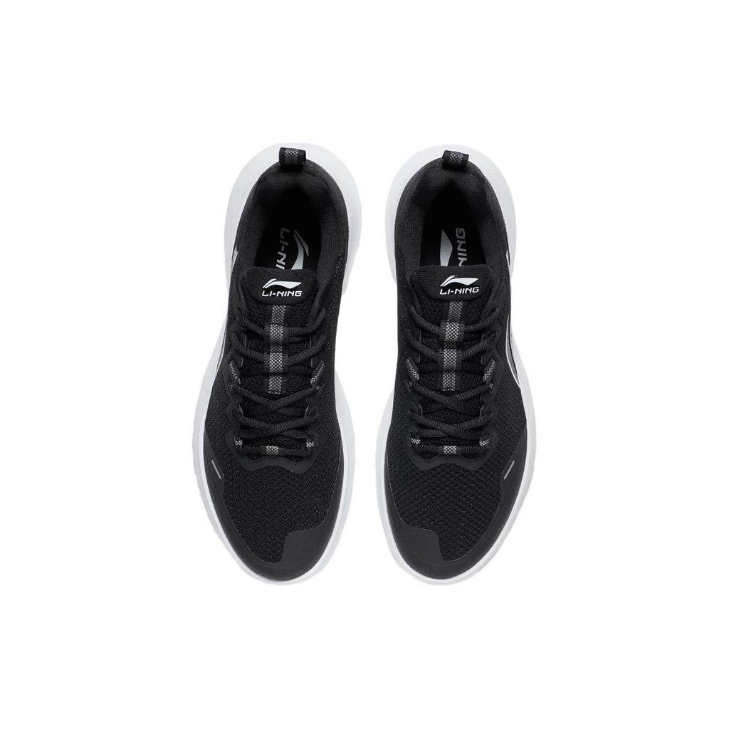 Li Ning Slip Resistant Abrasion Resistant Support Low top Casual Running Shoes Men's Black White ARST089-1