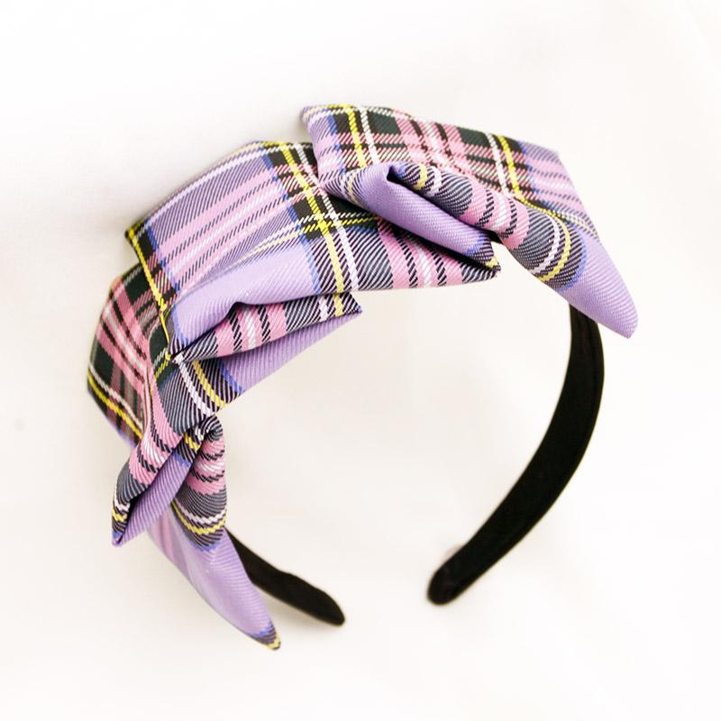 Lystrfac Mode Herbst Winter Stoff Karomuster Stirnband für Frauen Mädchen Rutschfestes Haarband Damen Haarreif Haarschmuck