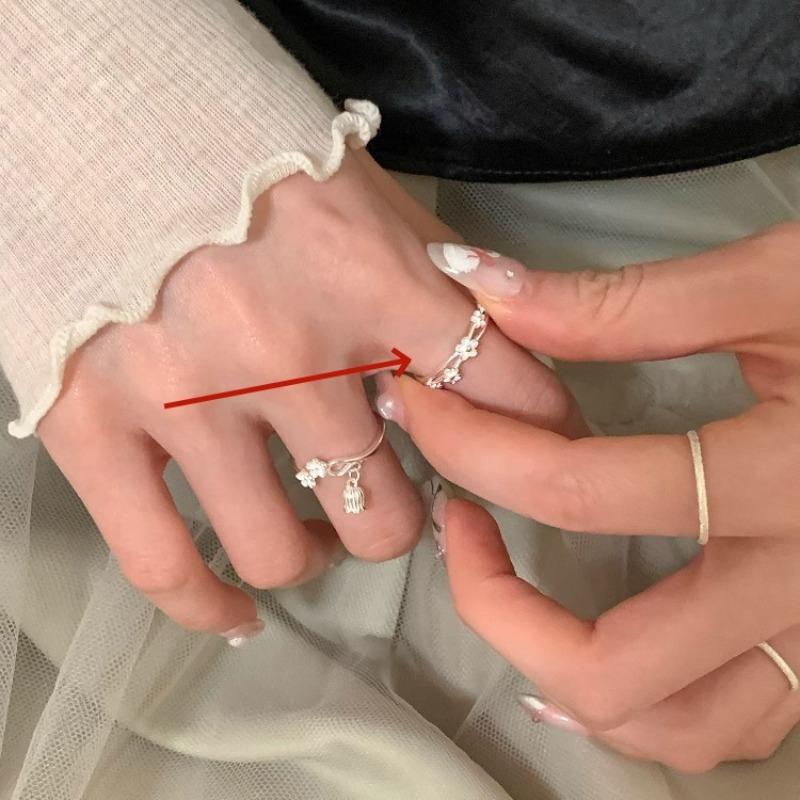 925 Sterling Silver Retro Plain Silver Ring for Women Does Not Fade, Light Luxury, High-end Sense, Versatile Opening Fashion Personality Ring