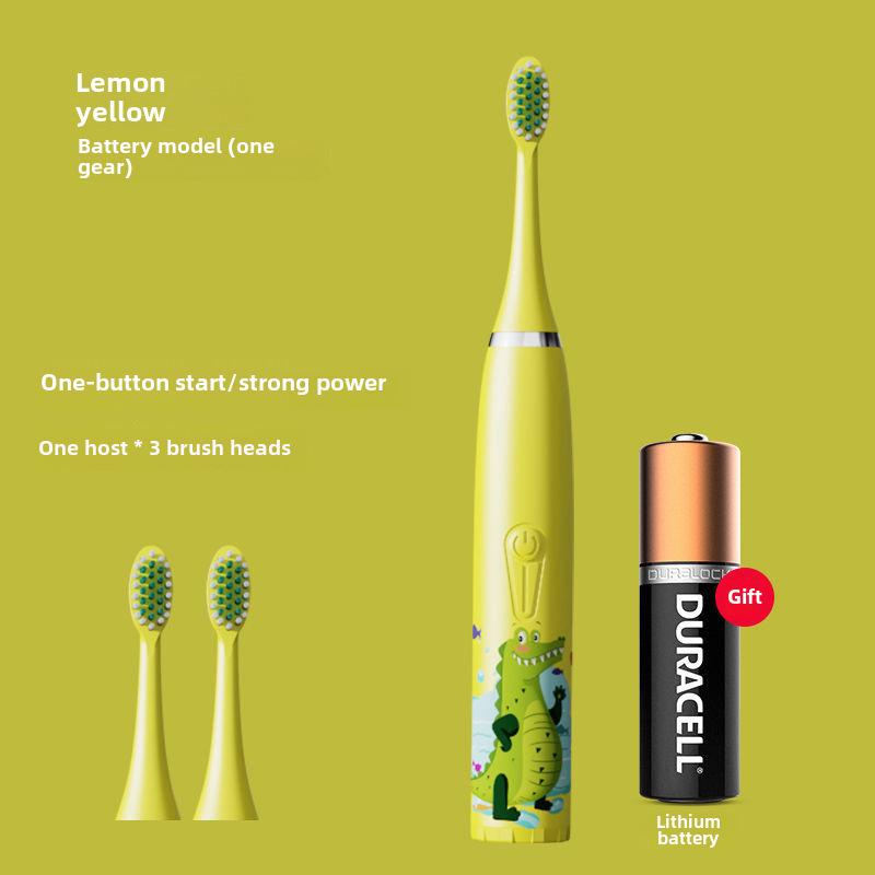 Waterproof Ultrasonic Kids' Electric Toothbrush - Cute Cartoon Design, Soft Bristles, IP7 Rated, Perfect Gift