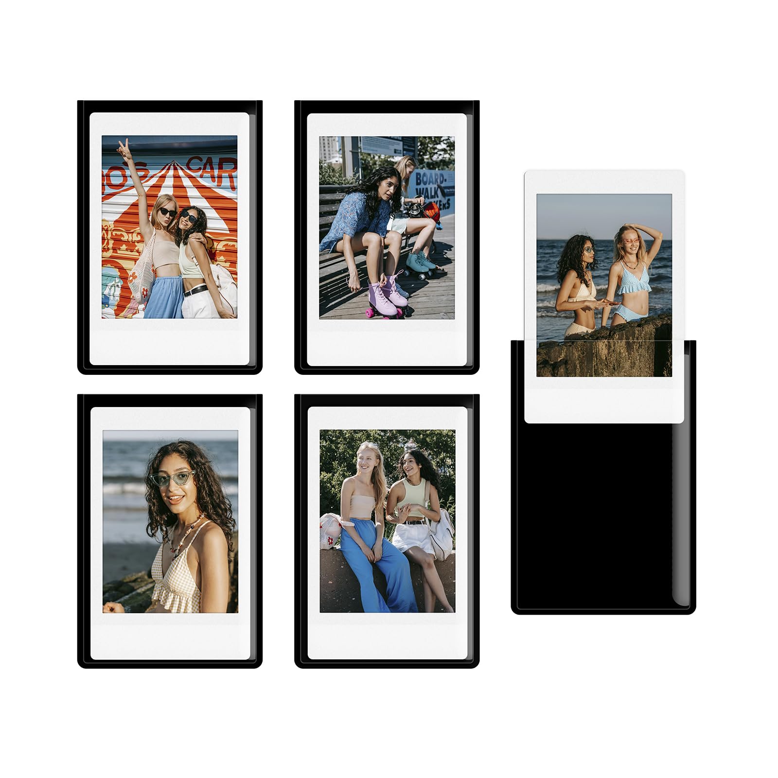 

HIYQIN Magnetic Photo Frames for Instax Mini 2x3 inch Picture Refrigerator Magnet Compatible with Fujifilm Instax SE EVO Black 25-Pack Film, Frames, чорний