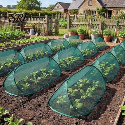 Garden Mesh Net Pop-up Plant Cover Netting with Ground Spikes Insect Barrier Outdoor Protection Foldable Crop Cage Raised Bed for Rows Vegetable Fruit