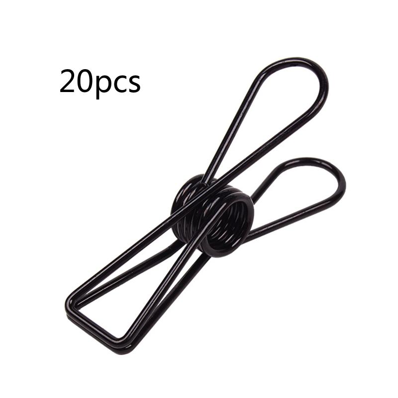 20 Pcs Stainless Steel Clothes Pins Multi-Purpose Steel Wire Clips Utility Metal Clips for Laundry Home Outdoor Office