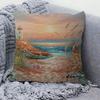 Boat Bay Beach Canvas Painting Pillow Gift Home Office Decoration Pillow Bedroom Sofa Car Cushion CoverPillow Case