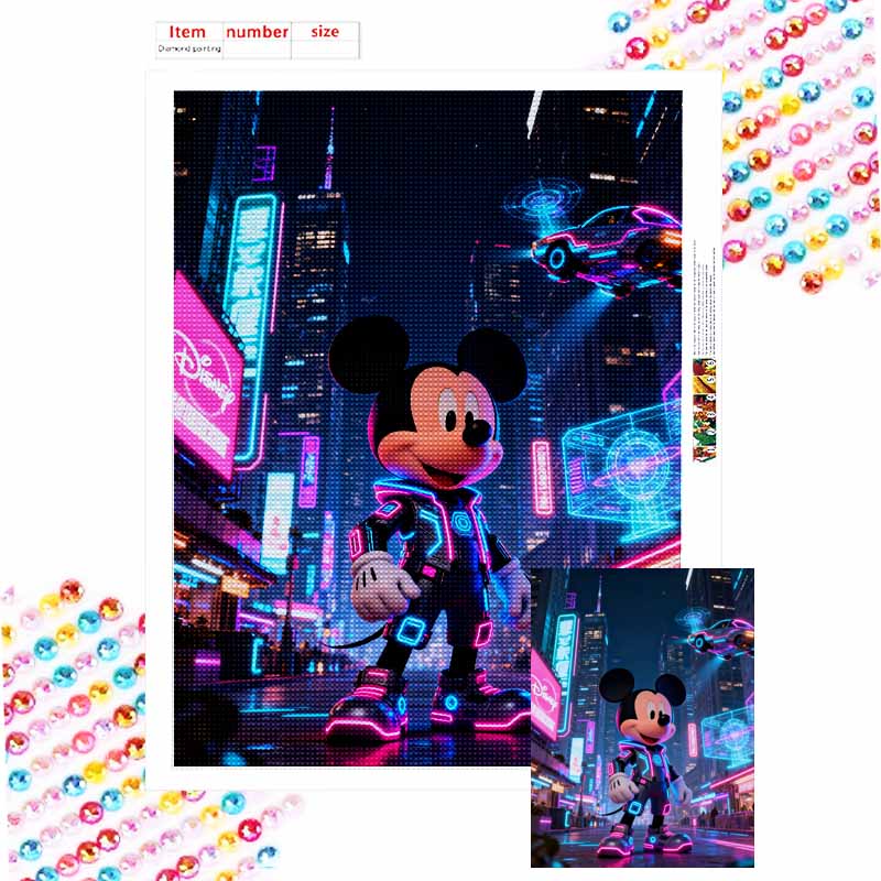 Disney Diamond Painting Futuristic Mickey Diamond Art Painting Set for Home Office Decoration Handmade Gifts