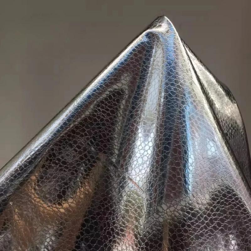 100x137cm Leather Dragon Scale Metal Fabric Artificial PU Eco-friendly Soft Fabric For handmade DIY Background Wall Hard Bag