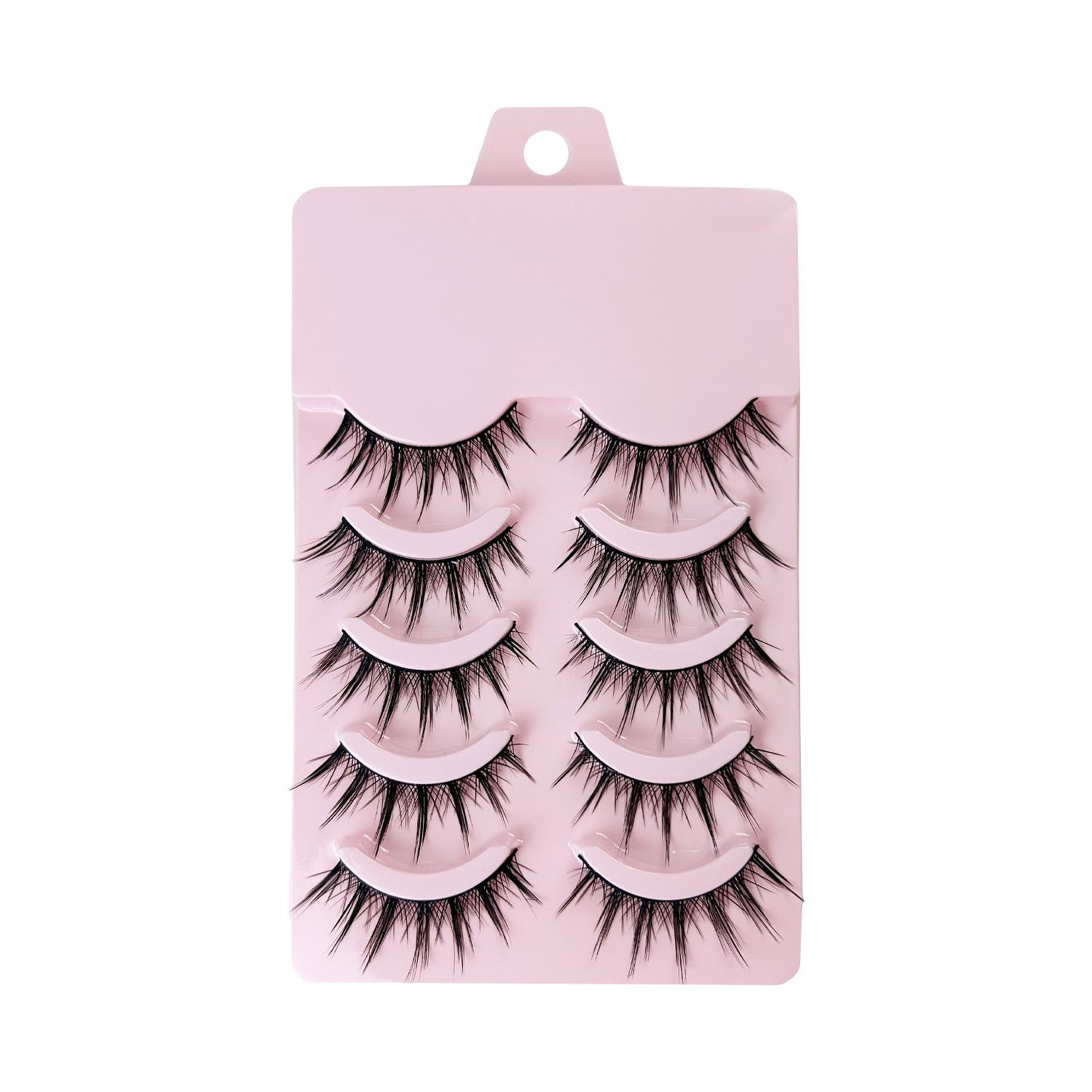 Fox oblique flying false eyelashes, half-eye eyelashes, dense curled chemical fiber, ten pairs of eyelashes