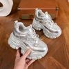 European station Internet celebrity dad shoes women 2025 spring new versatile single shoes fashion rhinestone thick sole heightening women's shoes