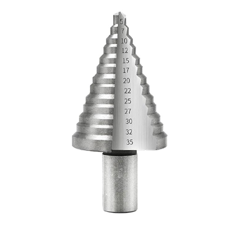 Stufenbohrer Titanbeschichtet Sechskant-/Rundschaft Gerade Nuten 5-35mm 13 Stufen Pagodenbohrer Bohrwerkzeug