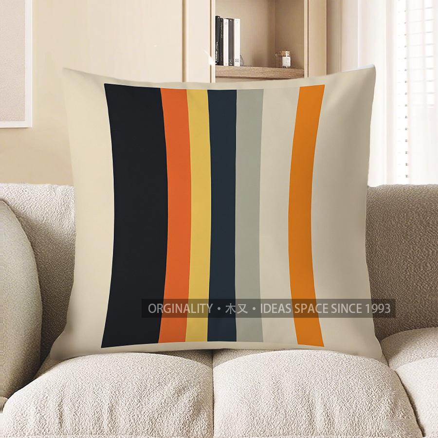 Домашний Декор Цветные Полоски Узор Декоративная Наволочка Узор Наволочка Для Подушки Подходит Для Дивана Спальни Автомобиля Наволочка 40x40cm