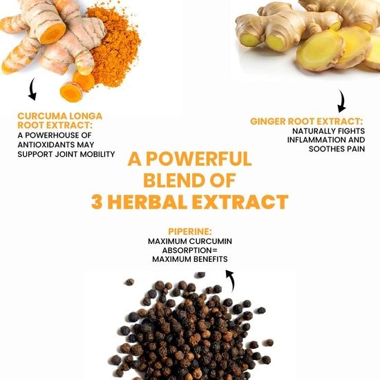 Carbamide Forte Curcumin Tablets with Piperine and 95% Curcuminoids | Anti inflammatory Supplement for Adults| 60 Veg Tablets