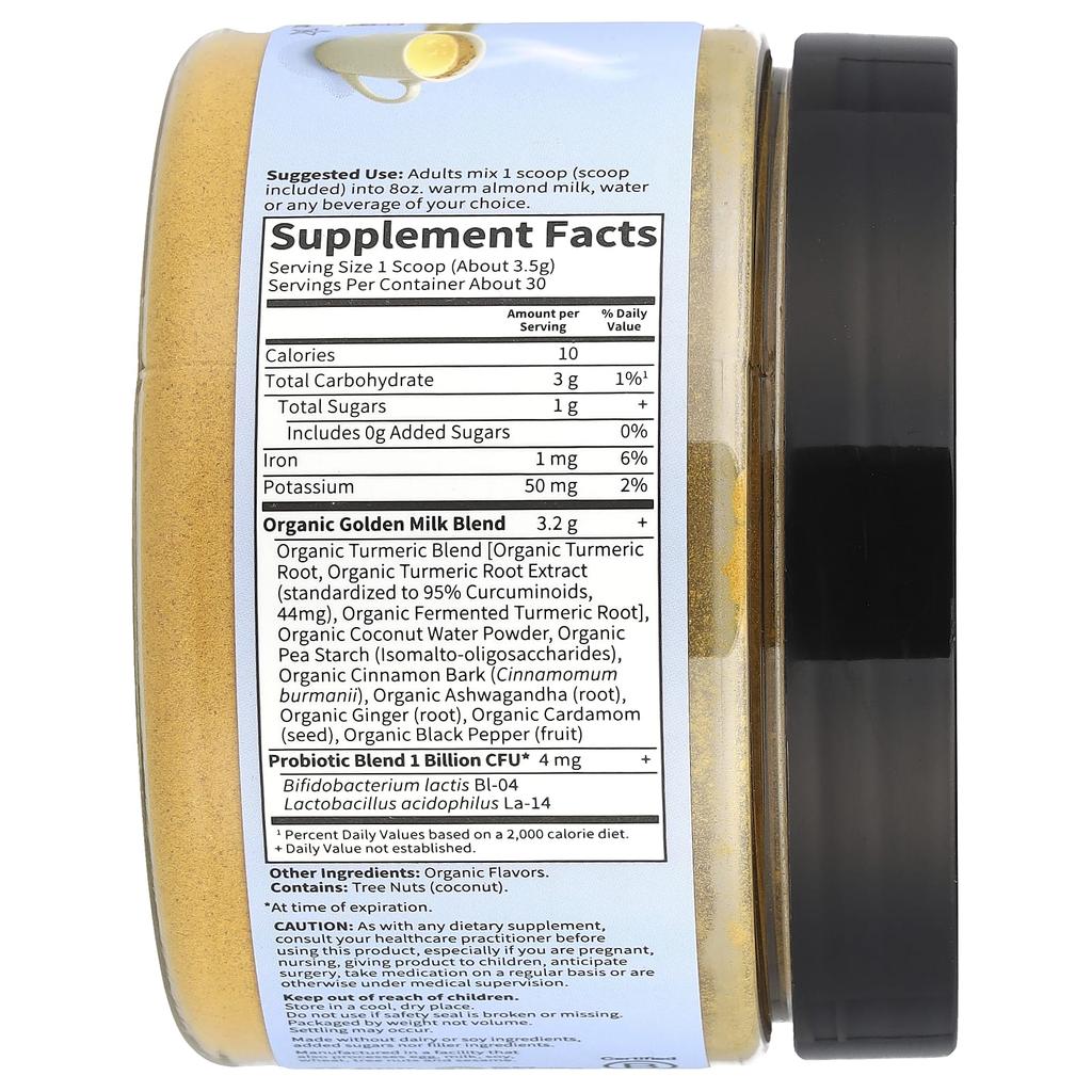 Mykind Organics, Złote Mleko, Regeneruj i Odżywiaj, 3,70 uncji(105G)