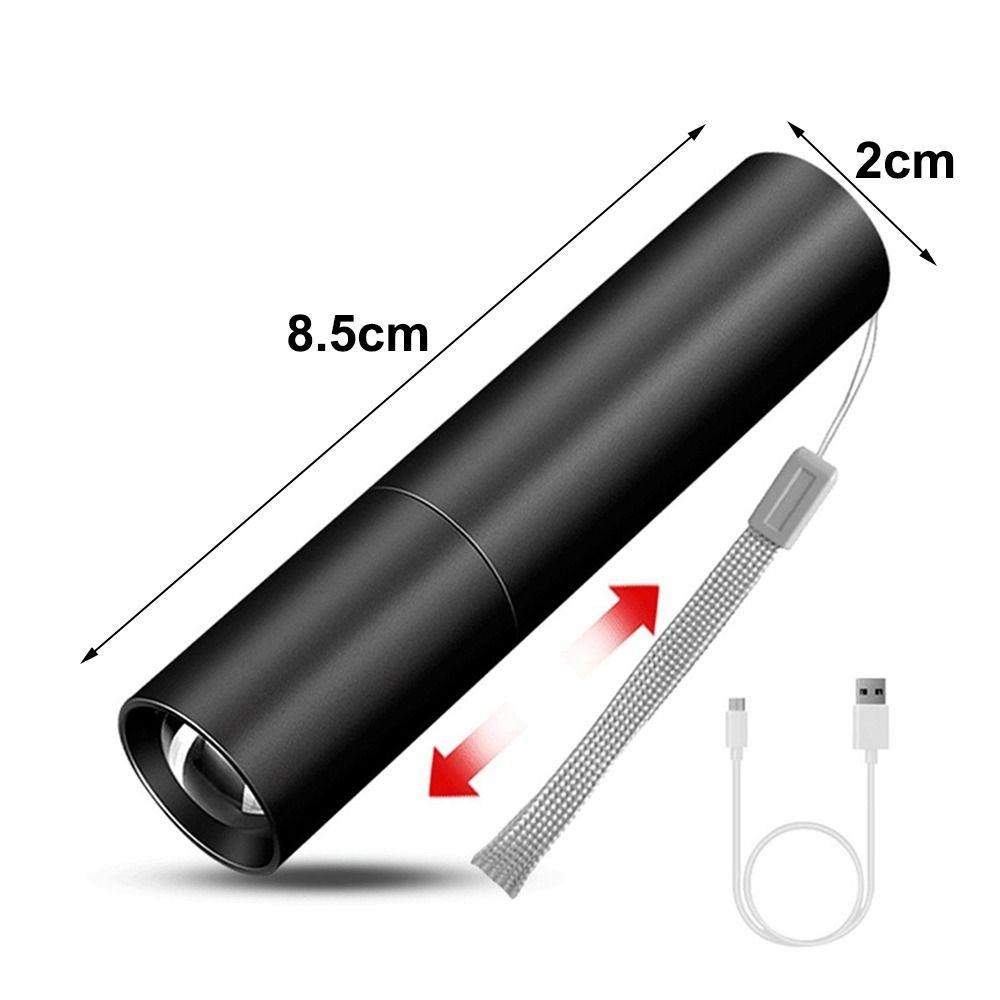 Zoom Super Powerful Flashlights Rechargeable High Power LED Flashlight Torch Mini 3 Light Mode Pocket Light Lamp Portable