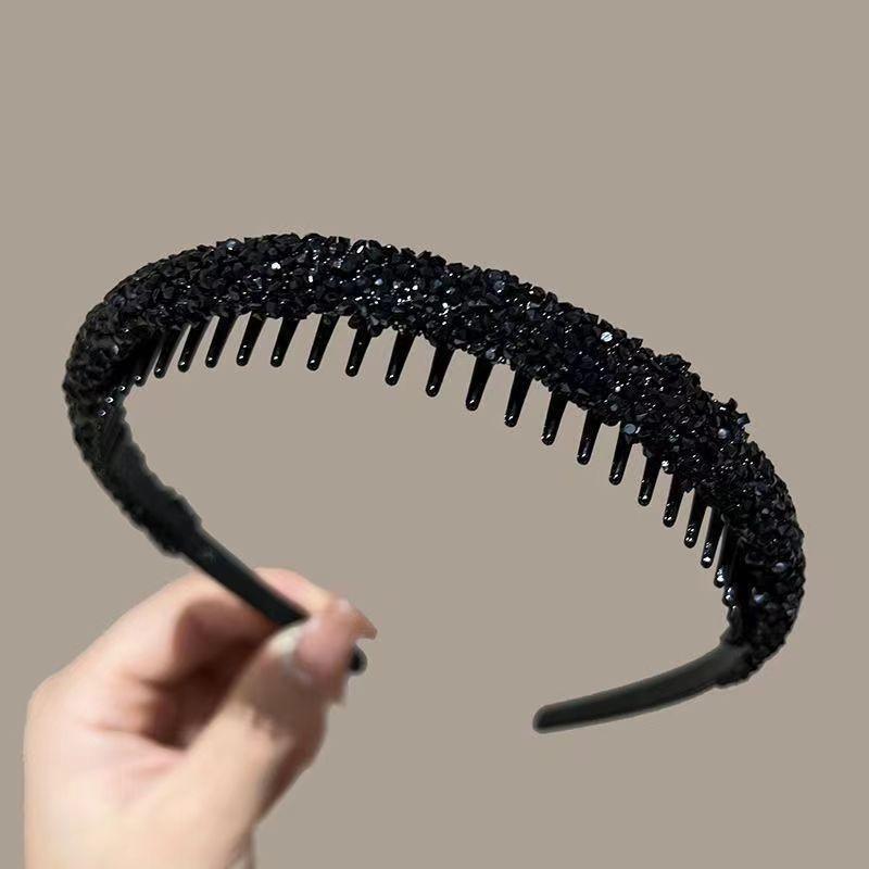 Non-slip Toothed Rhinestone Hair Hoops Elastic Comfortable Headbands Fashion Hair Accessories for Women Wedding Bridal