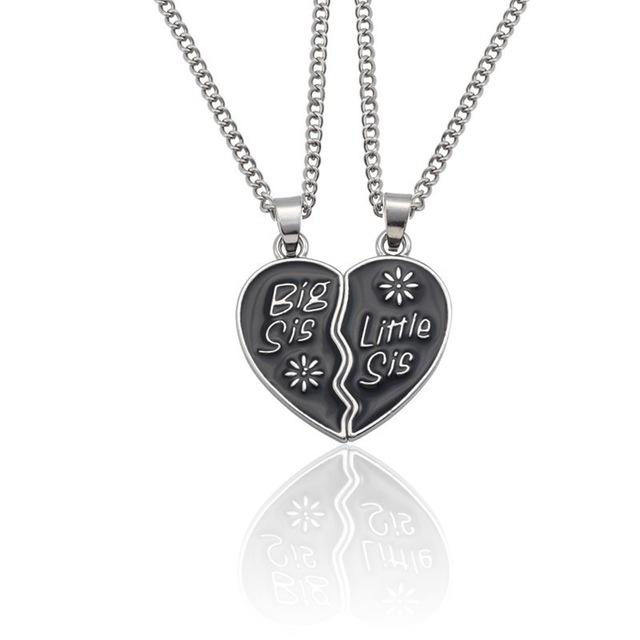 Zircon Best Friend Zircon Love Couple Pendant Necklace 2 Pcs/ Set Rainbow Broken Heart BFF Good Friends Friendship Jewelry Gift