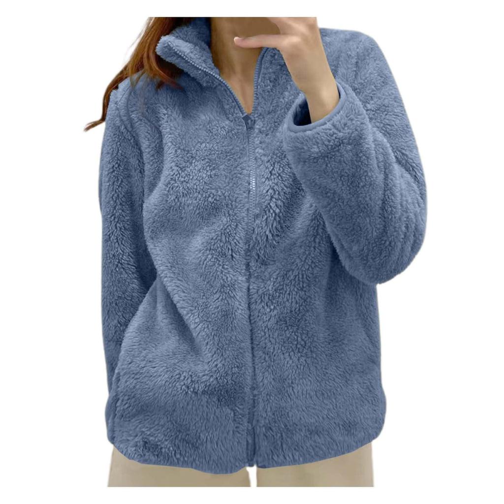 Womens Fleece Zip Up Jacket Light Fall Jackets Winter Plus Size Jackets