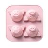Kakiyi 4 Hole Cartoon Pig Animal Cake Mold Silica Gel Mould Bakeware Baking DIY Tools Accessories Fondant
