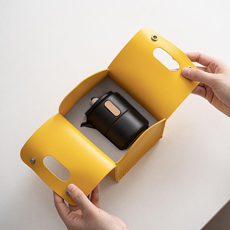 Kuaike Cup One Pot Two Cups Set Portable Travel Tea Set Ceramic Teapot Teacup Gifts Creative Souvenir