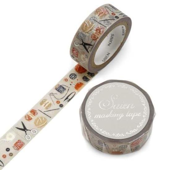 Kamiiso SAIEN Masking Tape Sewing 15mm x 7m UR-3068