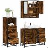 VidaXL Ensemble De Meubles De Salle De Bain 3 Pcs Chêne Fumé, Armoire De Salle De Bain, Armoire De Rangement De Toilette, 3301052