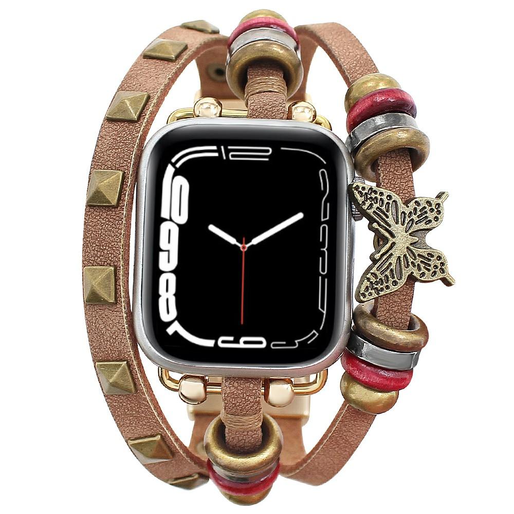 

Leather Bracelet Strap for Apple Watch Series 10 Ultra 9 8 7 SE 6 5 4 3 2 1 46mm 49mm 45mm 44mm 42mm Rivet Decor Watch Band