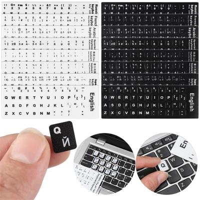 Non-slip Arabic Deutsch Keyboard Stickers Spanish Russian Letter Alphabet Layout