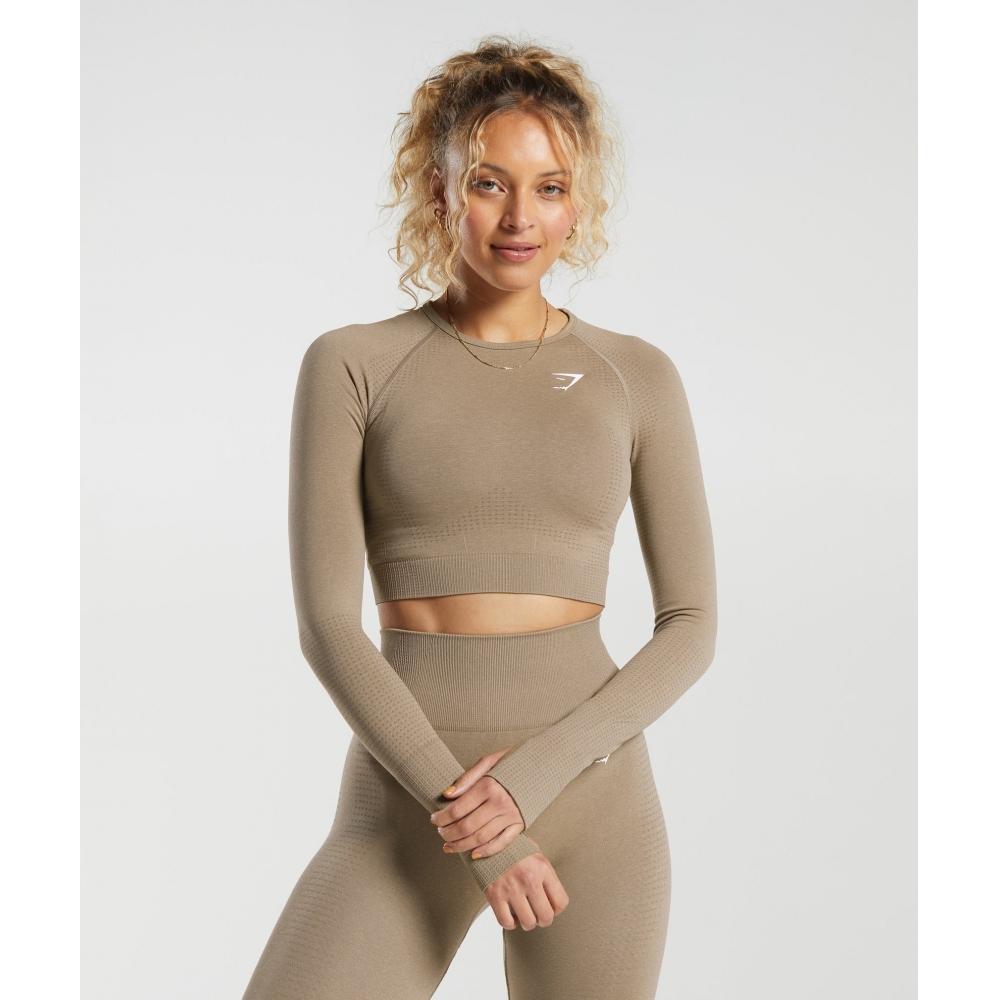 

Укороченный топ GYMSHARK Vital Seamless 2.0 Vanilla Brown Marl B1A3D NBD9