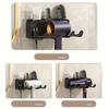 1PC 2-in-1 Wall Mounted Hair Dryer & Comb Storage Rack, Clear Slot for Hair Dryer & Comb Display, (No Screws Required/Easy to Install)