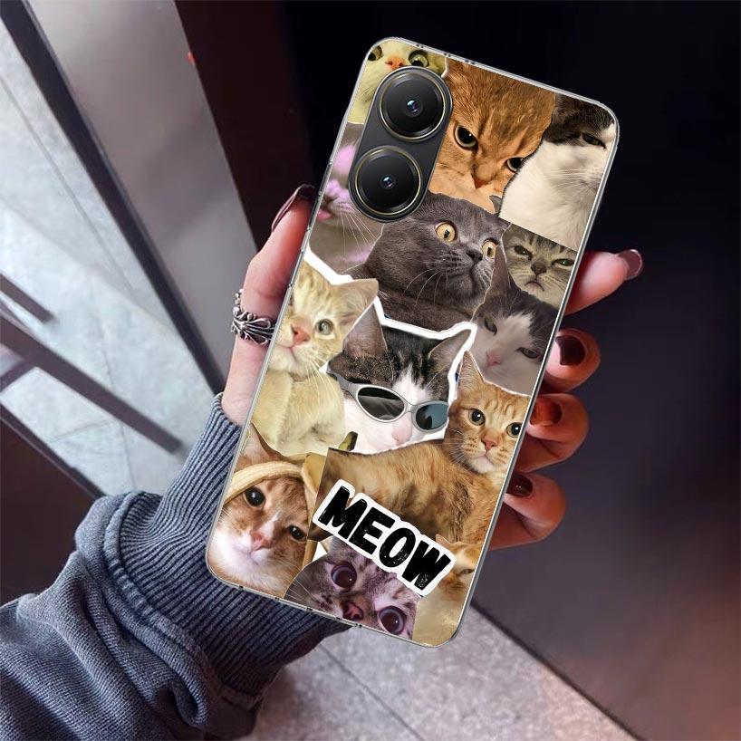 

Crying Cat Memes Phone Case For Xiaomi Poco X7 X6 X5 Pro F7 Ultra Redmi 15C 15 13 13C 12 12C 10 10A 10C 9 9A 9C 9T Shell Poco X7 Xiaomi Poco M7 4G