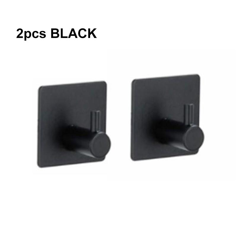 Bathroom Accessories Hardware Set Robe Hook Towel Rail Bar RackRound Black Stainless Steel Shelf Tissue Toilet Paper Holder DIY