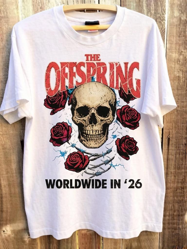 

New and Popular Band Orpheus Party Rose Skull 2026 Tour Concert Tshirt with Iron Plate Street Print of Highquality Pattern L