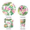 Hawaii Flamingo Summer Party Paper Tableware Set: Plates, Cups, Napkins, Tablecloth, Cutlery